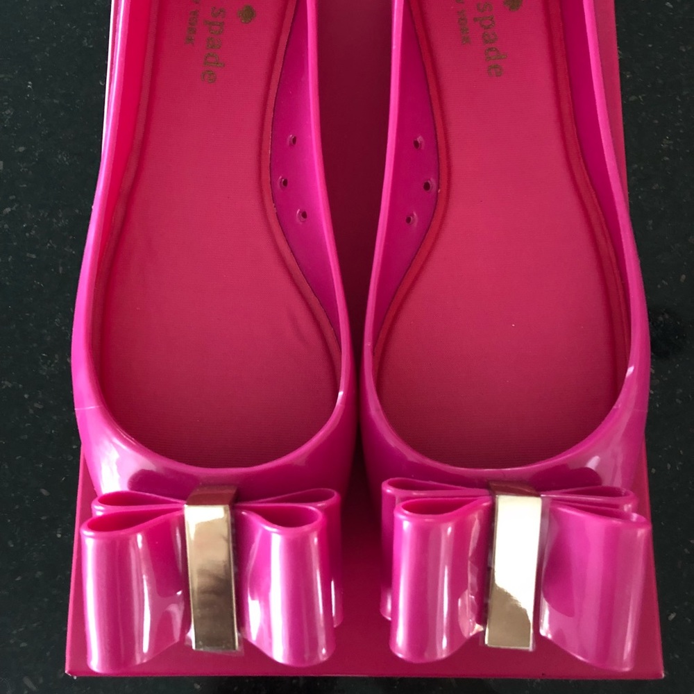 New Kate Spade Women’s 8 Pink Jelly Jane Bow Flats